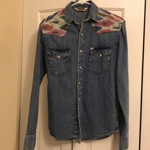 Western Style Denim button up shirt